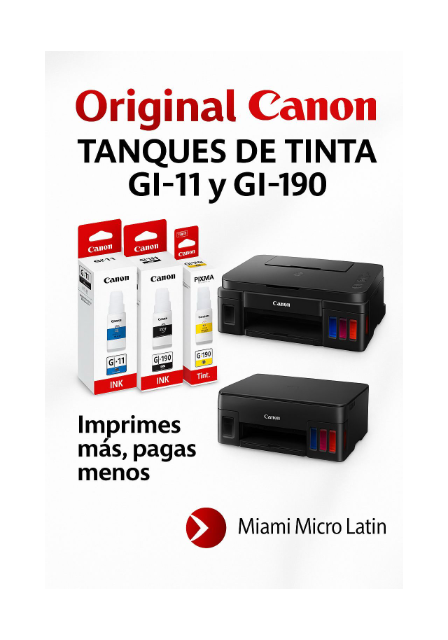 Tintas Canon GI 11 Compatibilidad