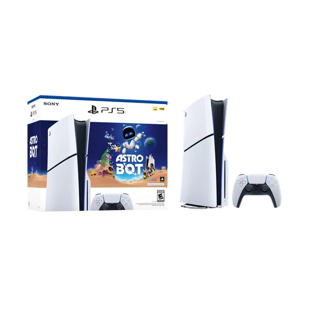 SONY PLAYSTATION 5 SLIM DISC CONSOLE ASTRO BOT BUNDLE, WHITE